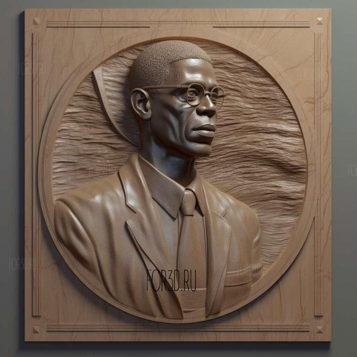 Malcolm X 4 stl model for CNC